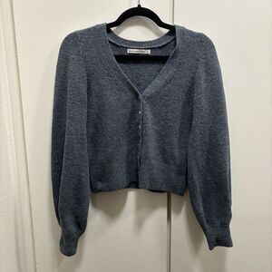 Abercrombie & Fitch Women’s Small Dark Grey Eyelet Cottagecore Cardigan